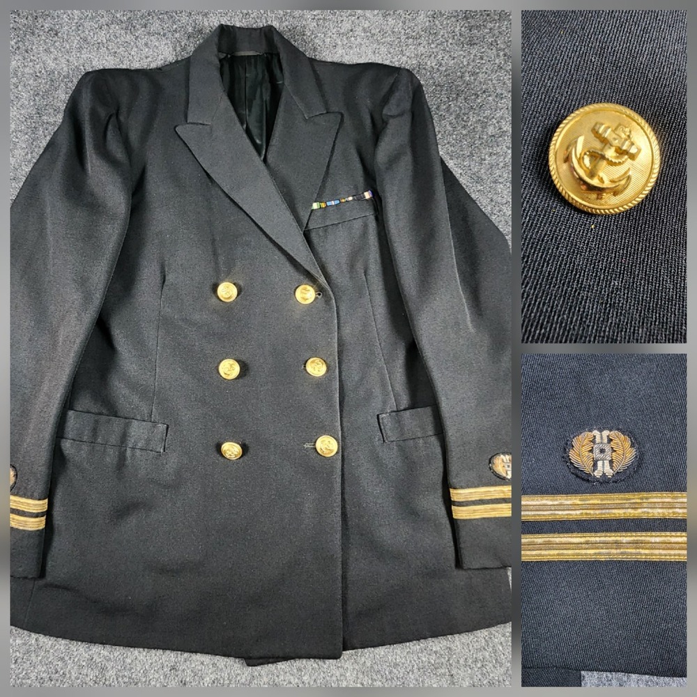 VTG U.S. Navy Officer Dress Uniform Boston Uniform Co. Lieutenant 2 Stripes 40R